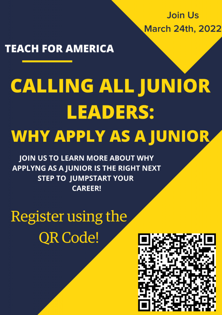 Teach for America Info Session banner